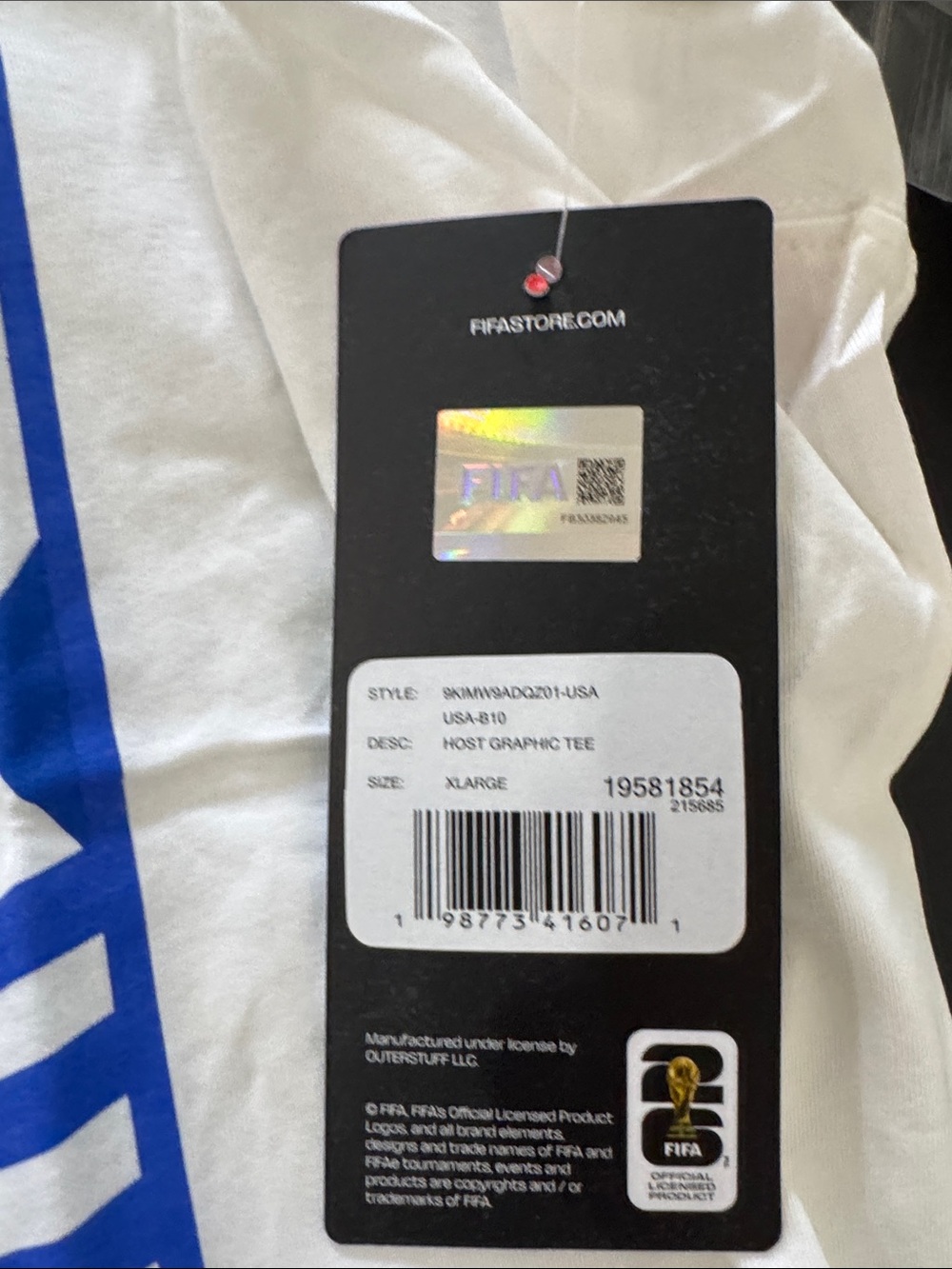 White USA Graphic Short-Sleeve Tee with Blue Print - Picture 2 of 5